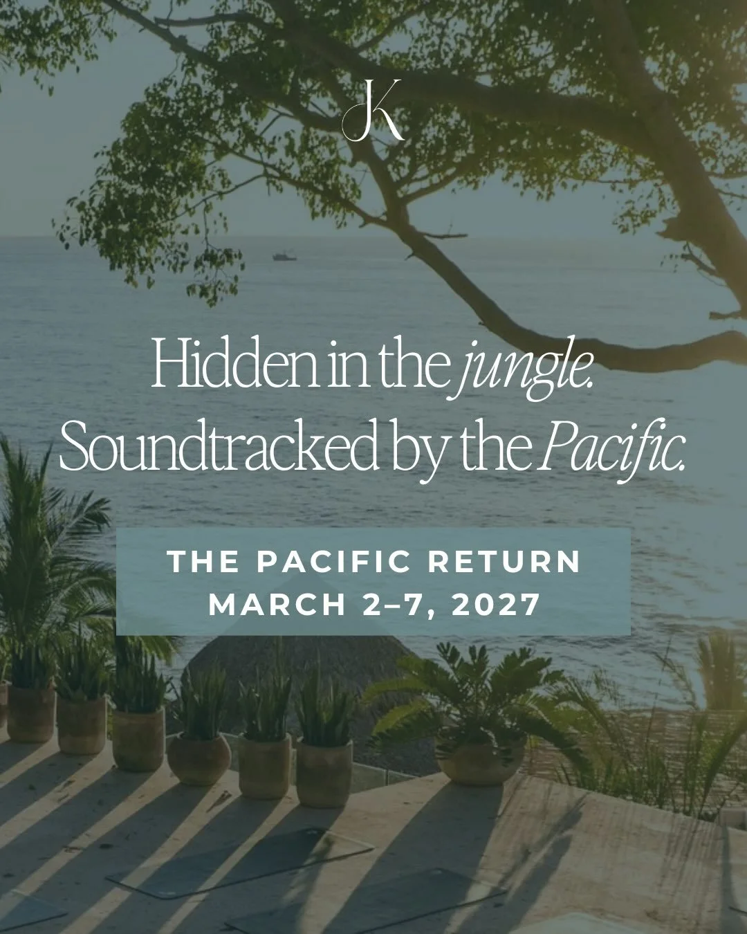 Hidden in the jungle, soundtracked by the Pacific. 🌴🌊

Six days of slow mornings, wide-open afternoons, and golden evenings in Sayulita, with every detail handled for you.

Curious? Join Shelly and me for a free Pacific Return Open House at Kalma T