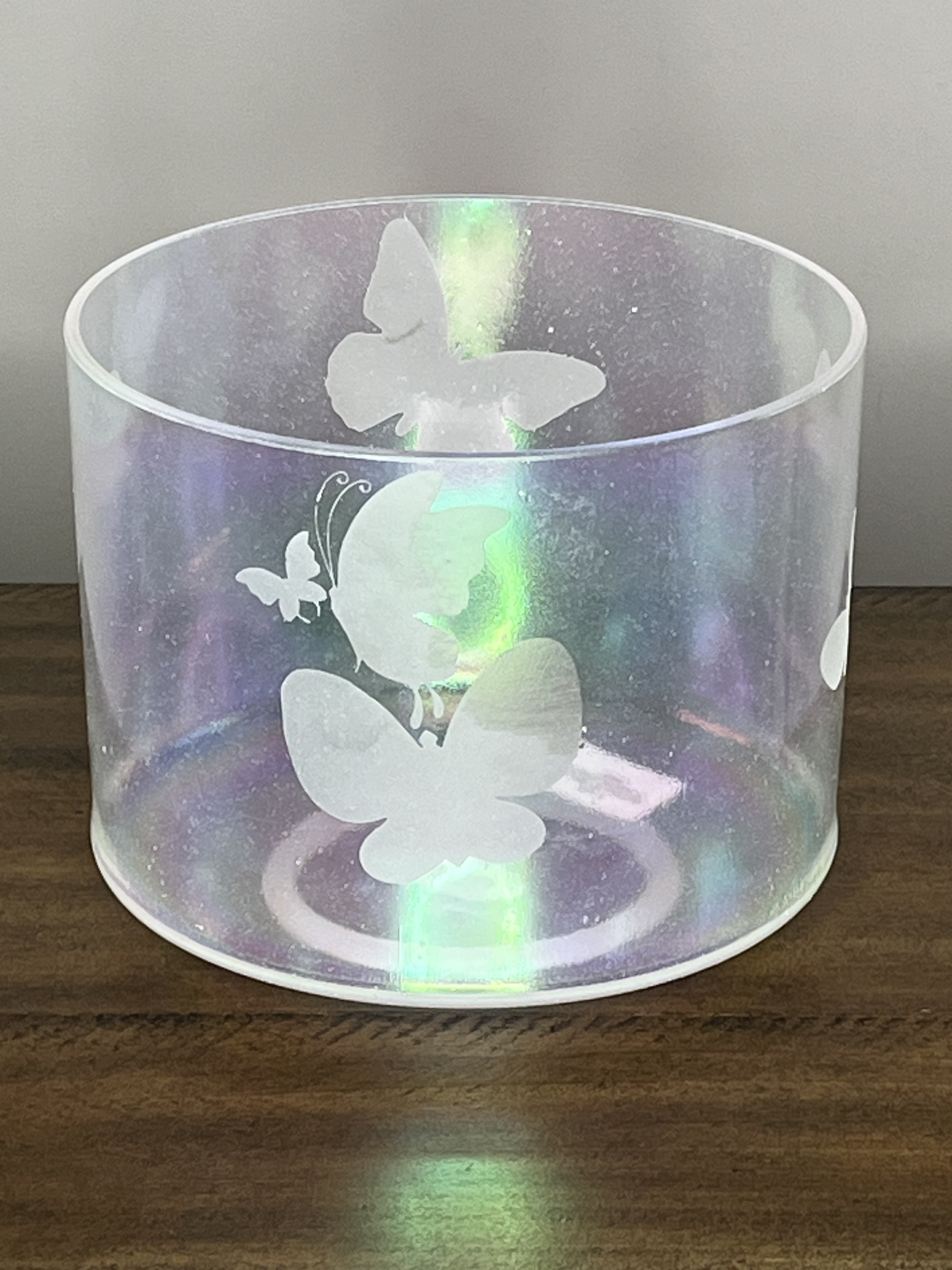 8" E+25 Platinum W/ Medium Etched Butterflies