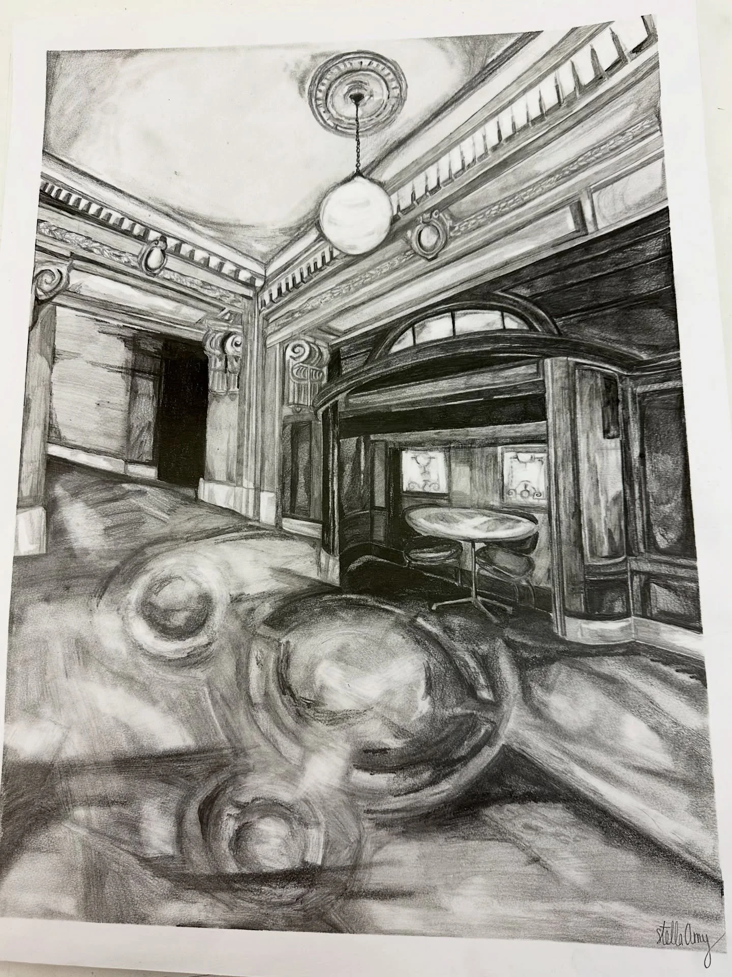 2-point perspective architectural drawing