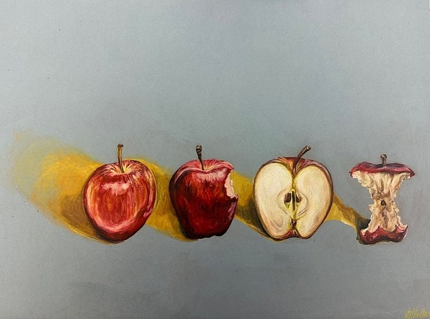 apples
19&rdquo; x 25&rdquo; color pencil still life