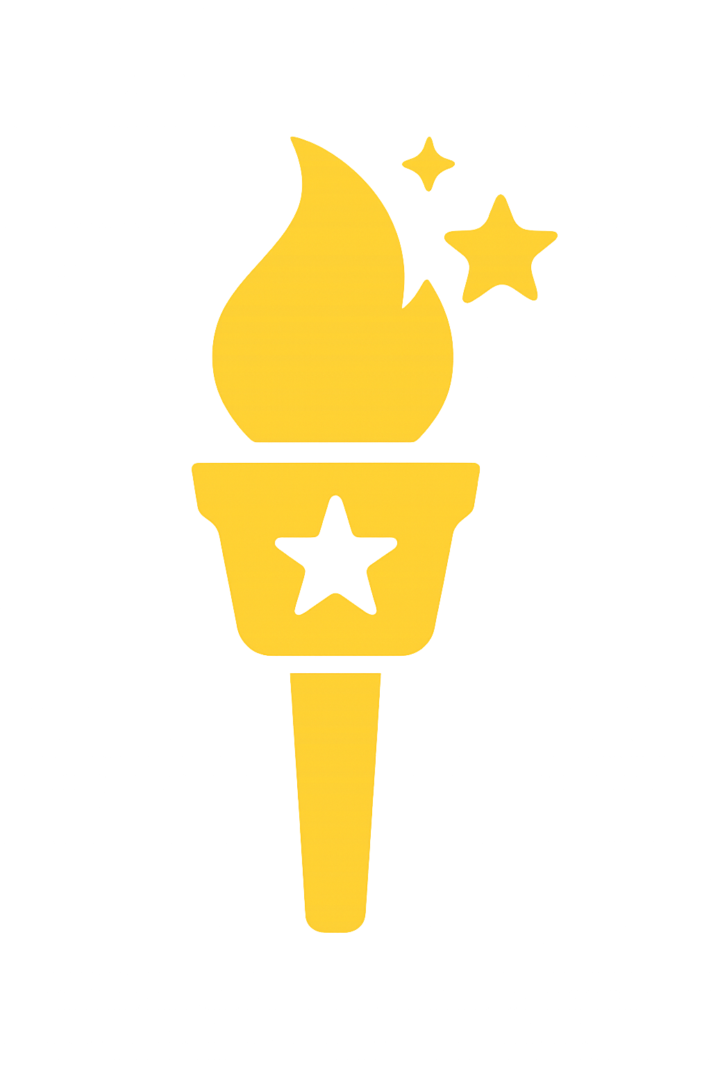 A glowing yellow light in the shape of a candle flame above a candle holder with star designs, surrounded by a soft yellow glow.