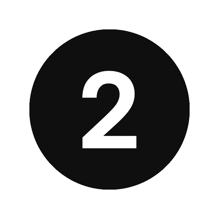 Number 2 displayed on a black circular background.