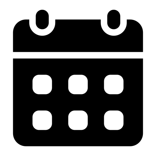 A black icon of a calendar.