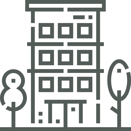 Icon of a multi-story building with surrounding trees