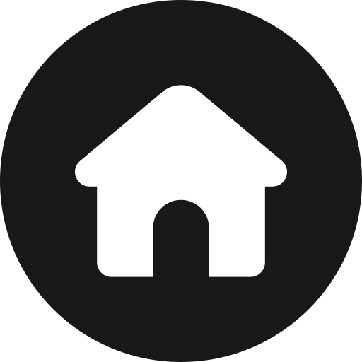 Icon of a house inside a black circle.