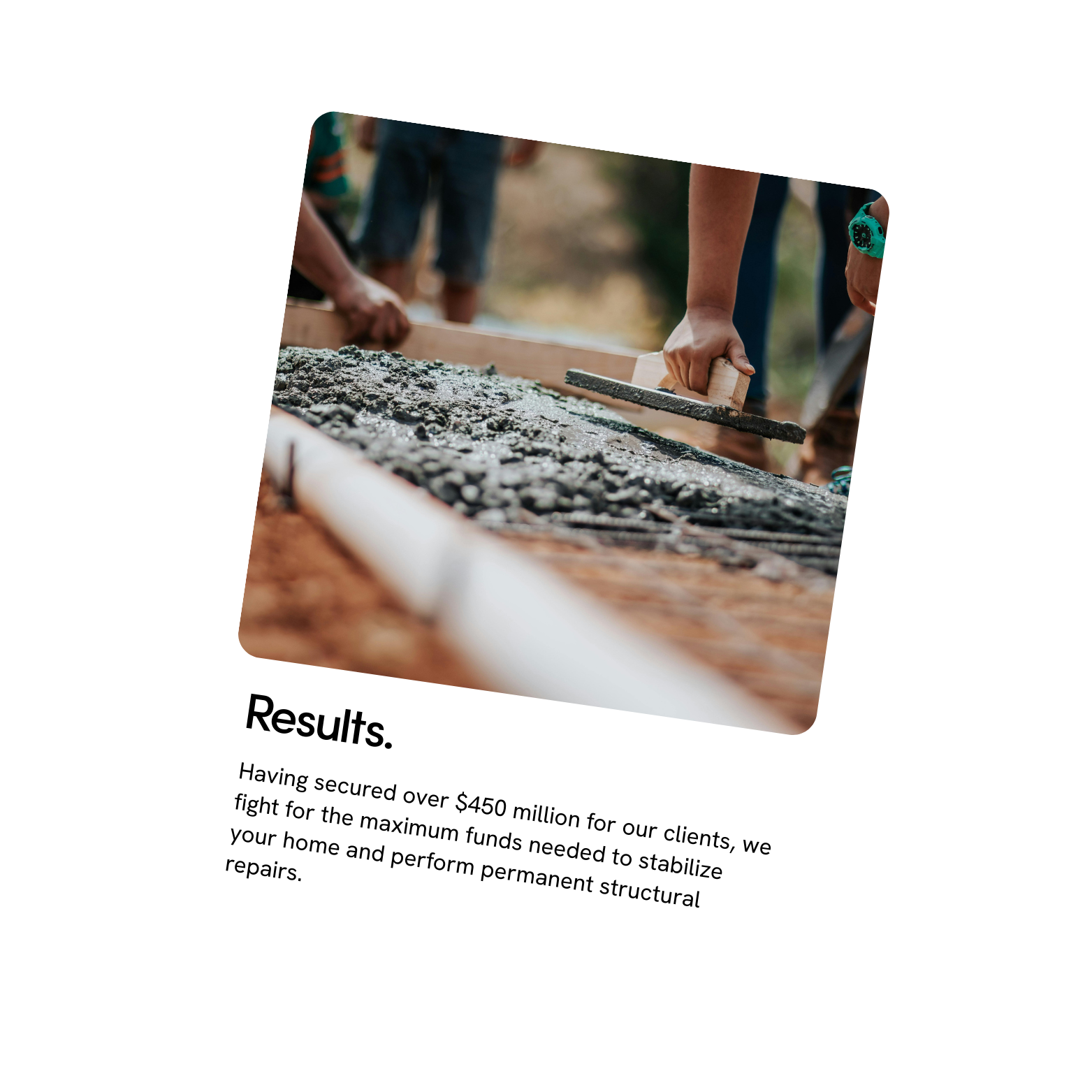 A person using tools to perform structural repairs or construction on a surface outdoors, with other people in the background.