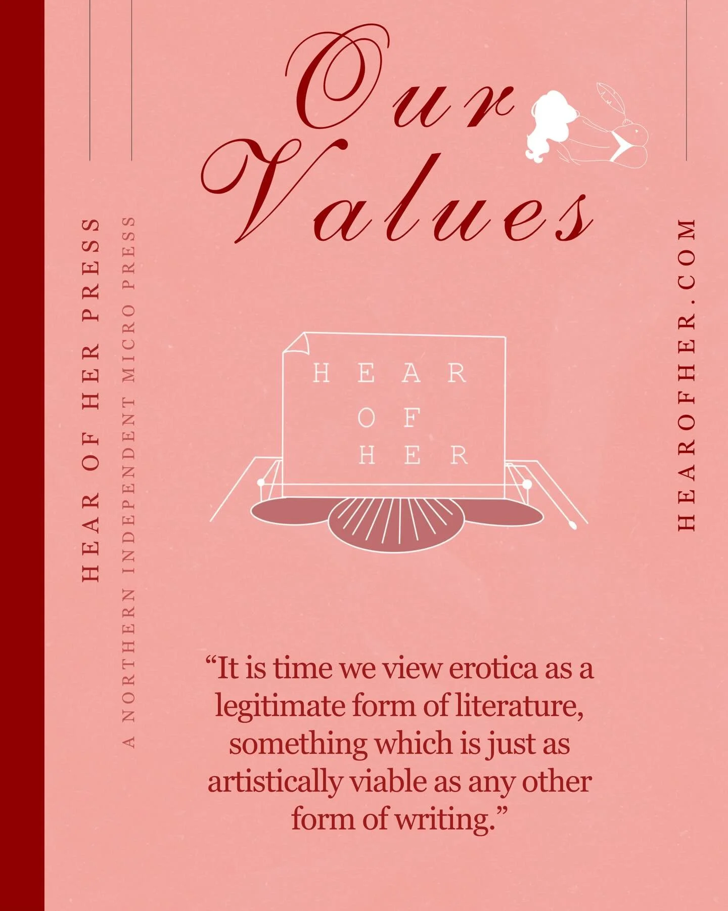 Her fantasies. Her words. Her voice. Unapologetic, passionate, and entirely Hers. These are our values at Hear of Her Press. Visit our website at HearofHer.com. #hearofher #publishing #fantasy #erotica #spicybooks