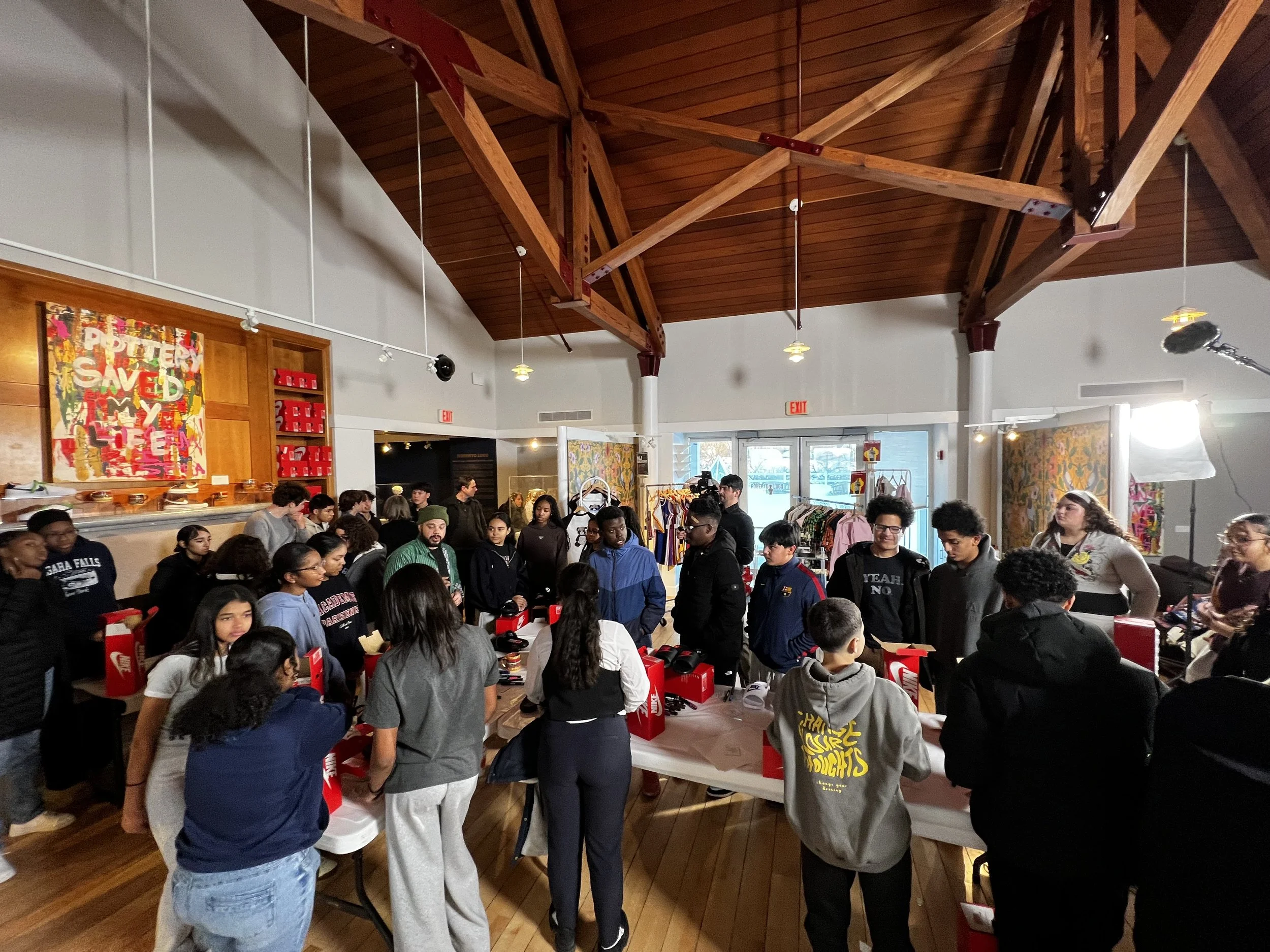 Slide decorating workshop with Boys and Girls Club of Haverhill and Bellisini Academy