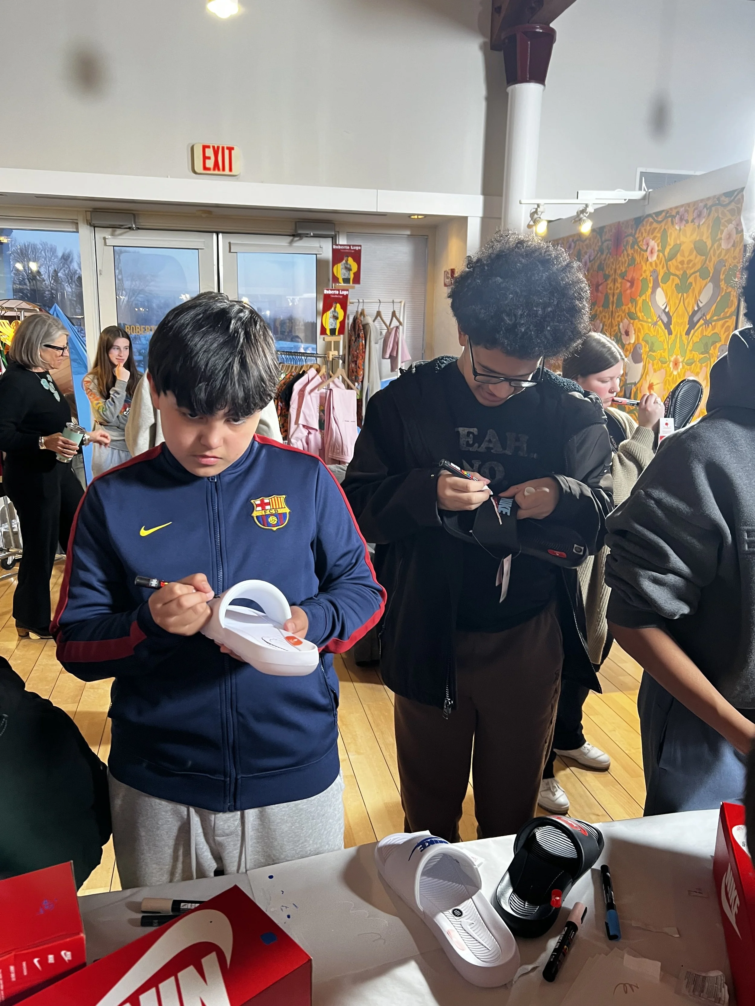 Slide decorating workshop with Boys and Girls Club of Haverhill and Bellisini Academy