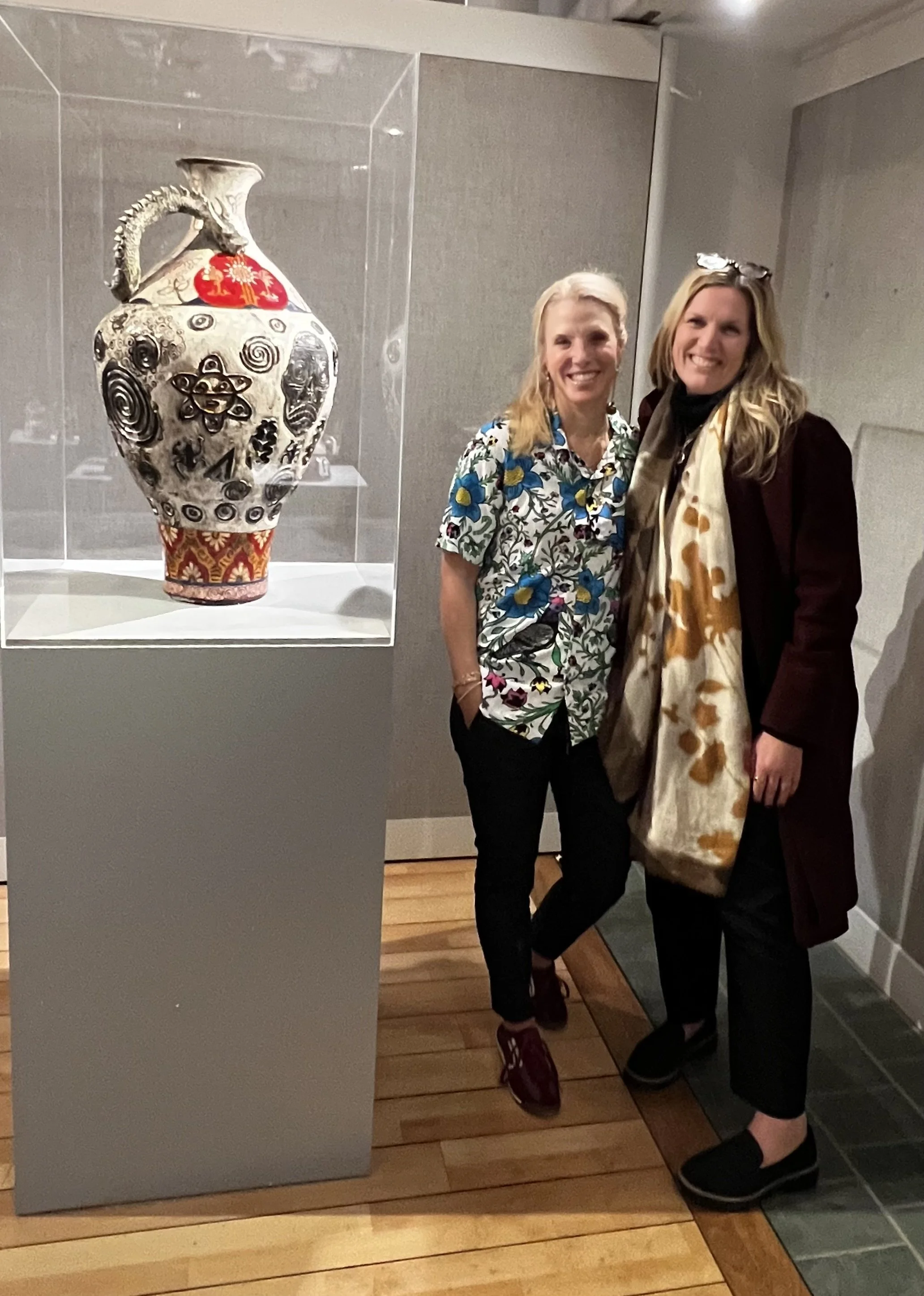 Kiki Connell and friend at opening