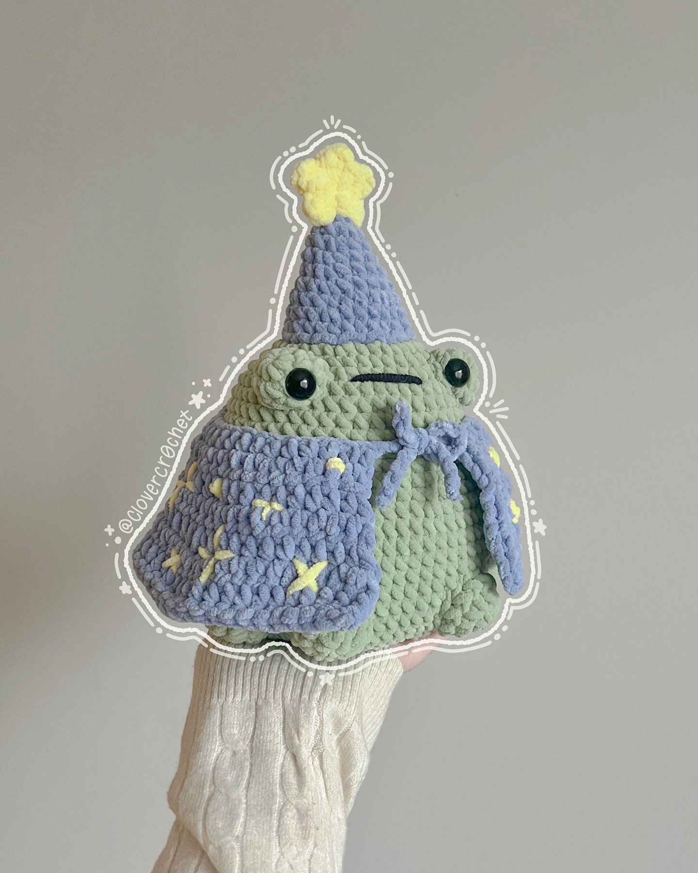 introducingggggg&hellip;  JUMBO WIZARD FROGGIE 🤭🔮🌱

if you&rsquo;ve been watching my stories recently, you&rsquo;d know i discovered a seller stole my best selling wizard froggie pattern and is really putting up a fight in removing their multiple 