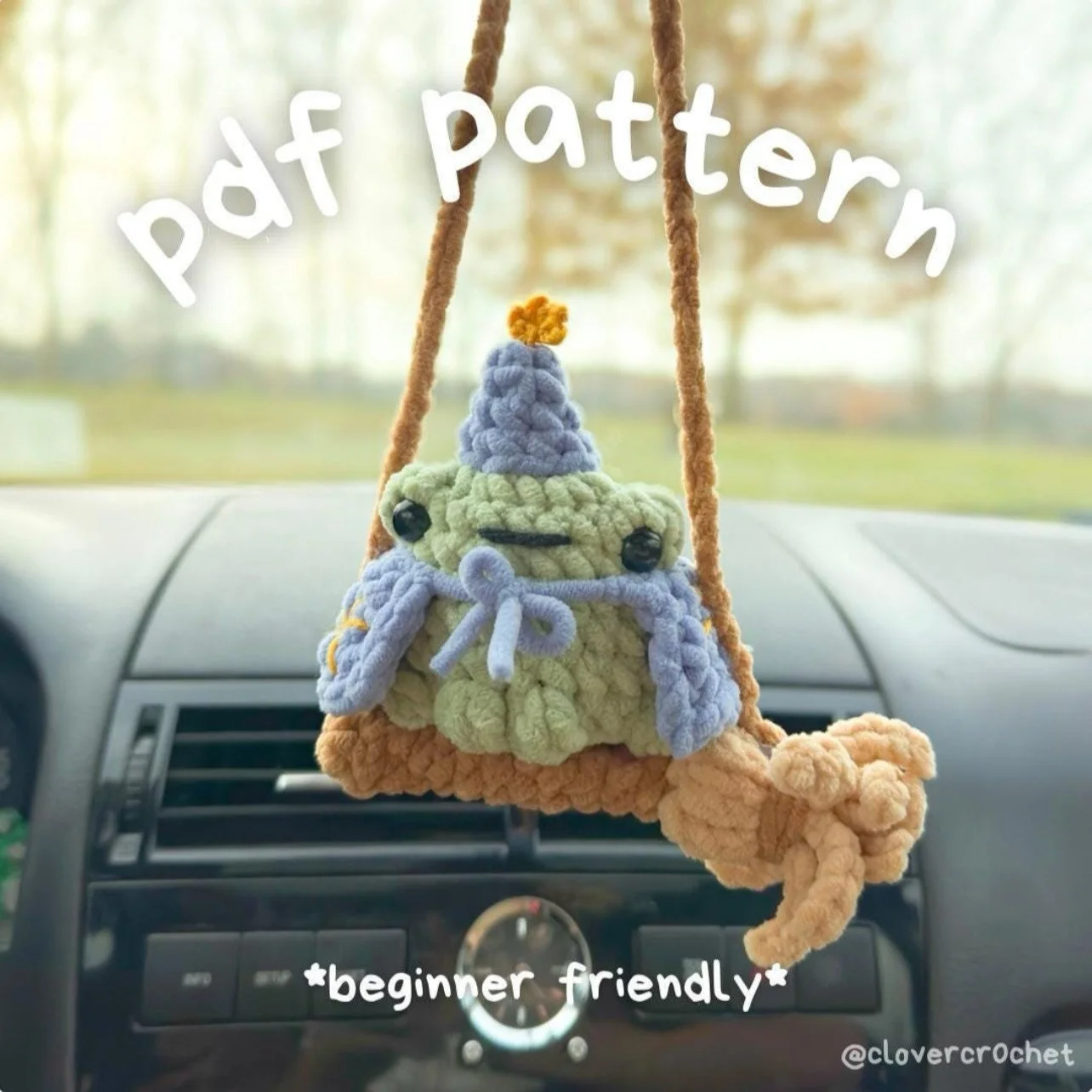 wizard frog car hanger crochet pattern