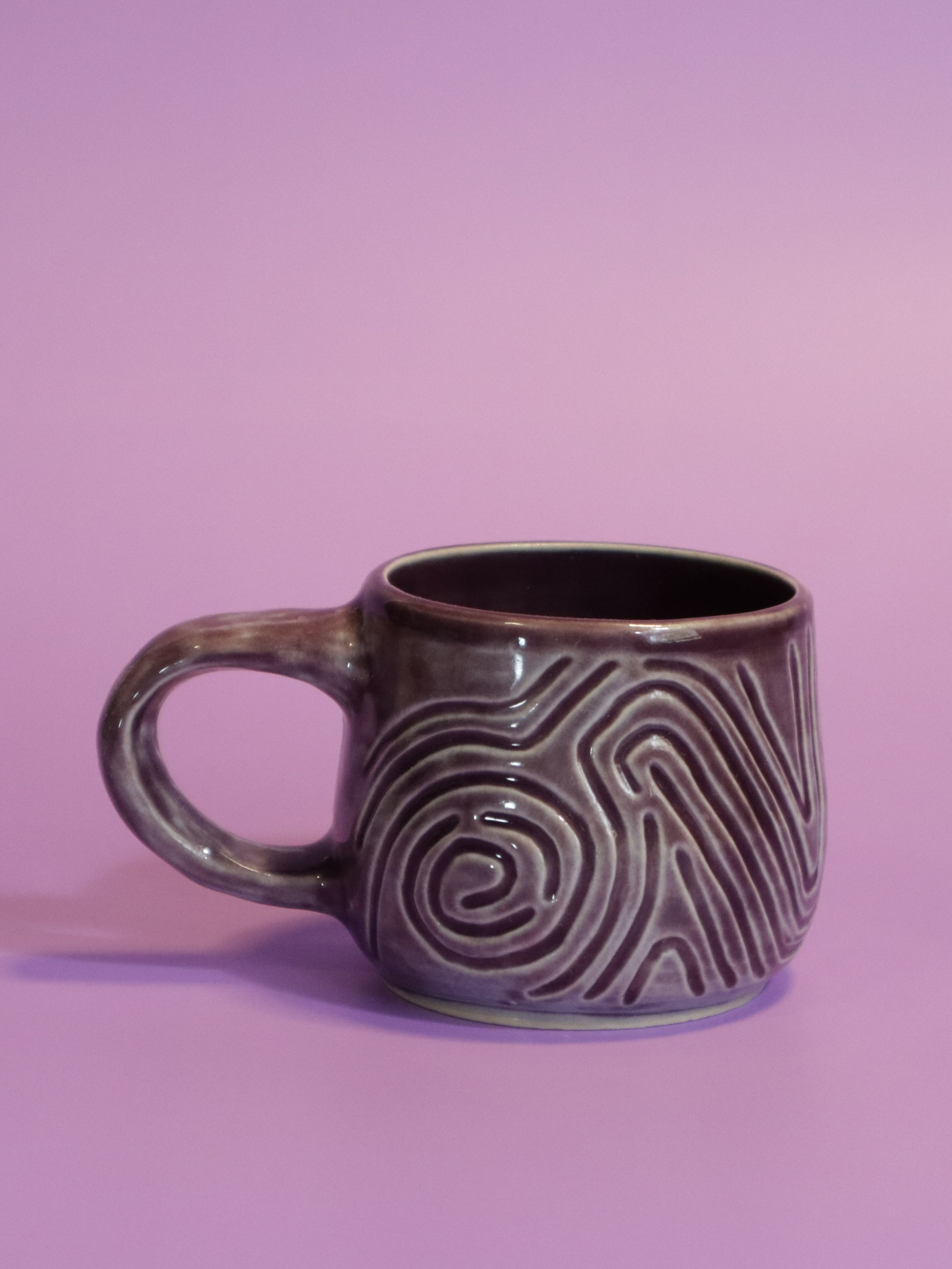 Celadon Squiggleware Small Mug – Purple