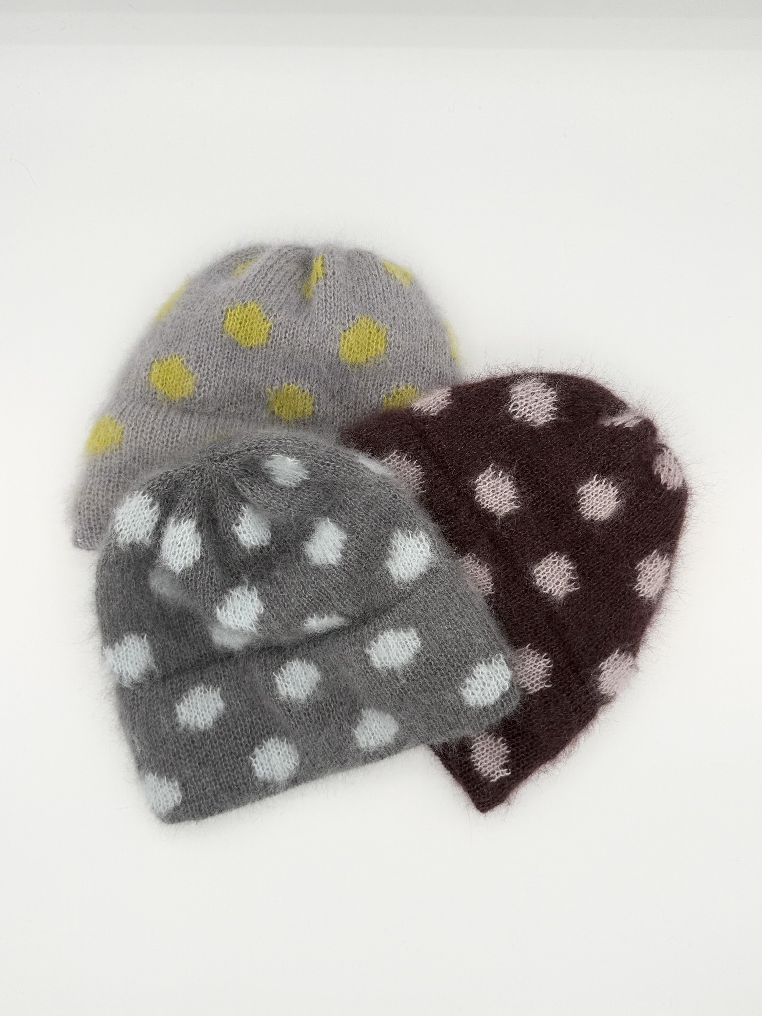 Mohair Beanie - Polka Dot