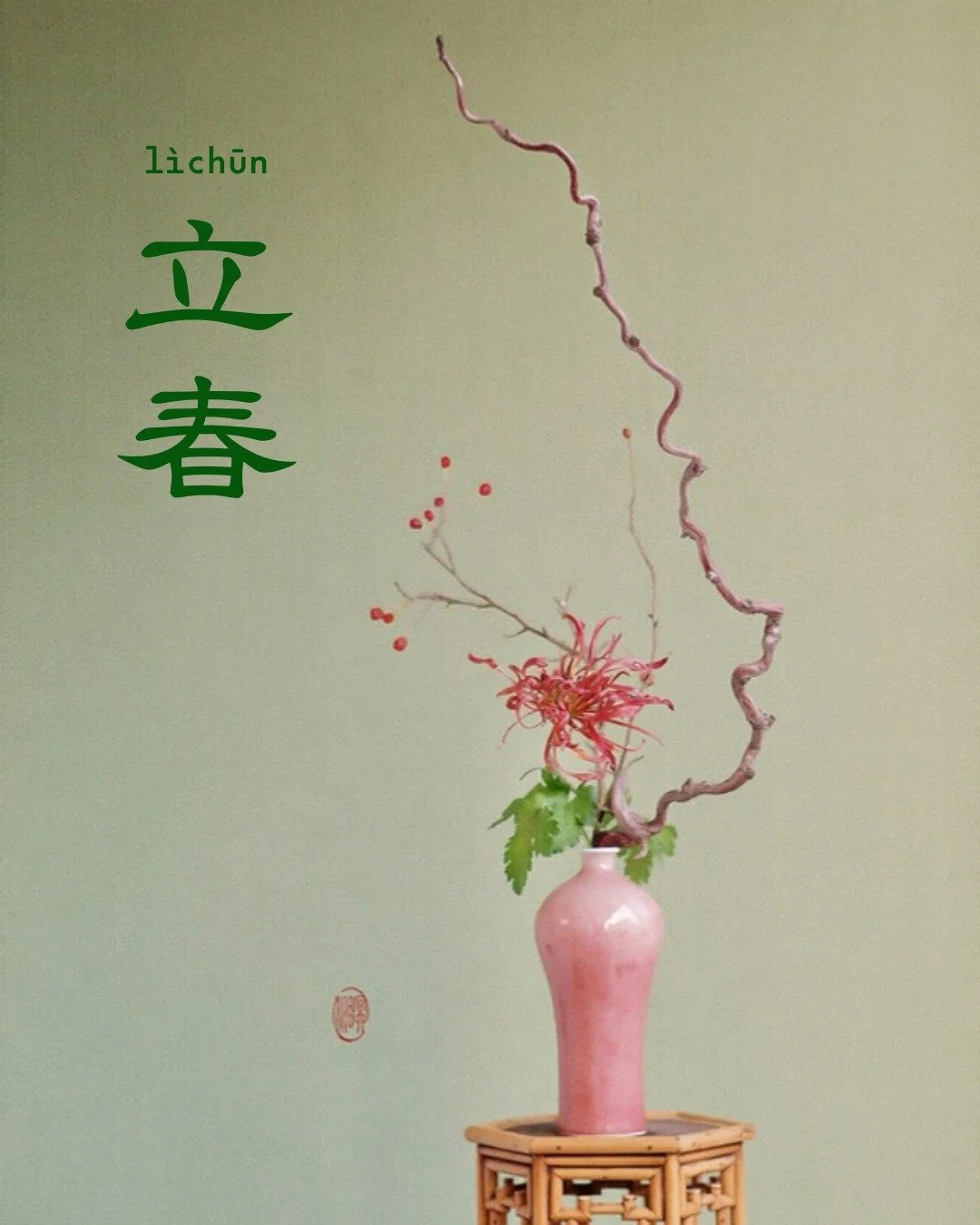 Today marks the start of 立春 l&igrave;chūn, the beginning of spring, in the Chinese calendar of 24 solar terms. The days lengthen, the weather warms, and it is a time to refresh minds and spirits. 

It is also a day to admire the beauty of Chinese flo