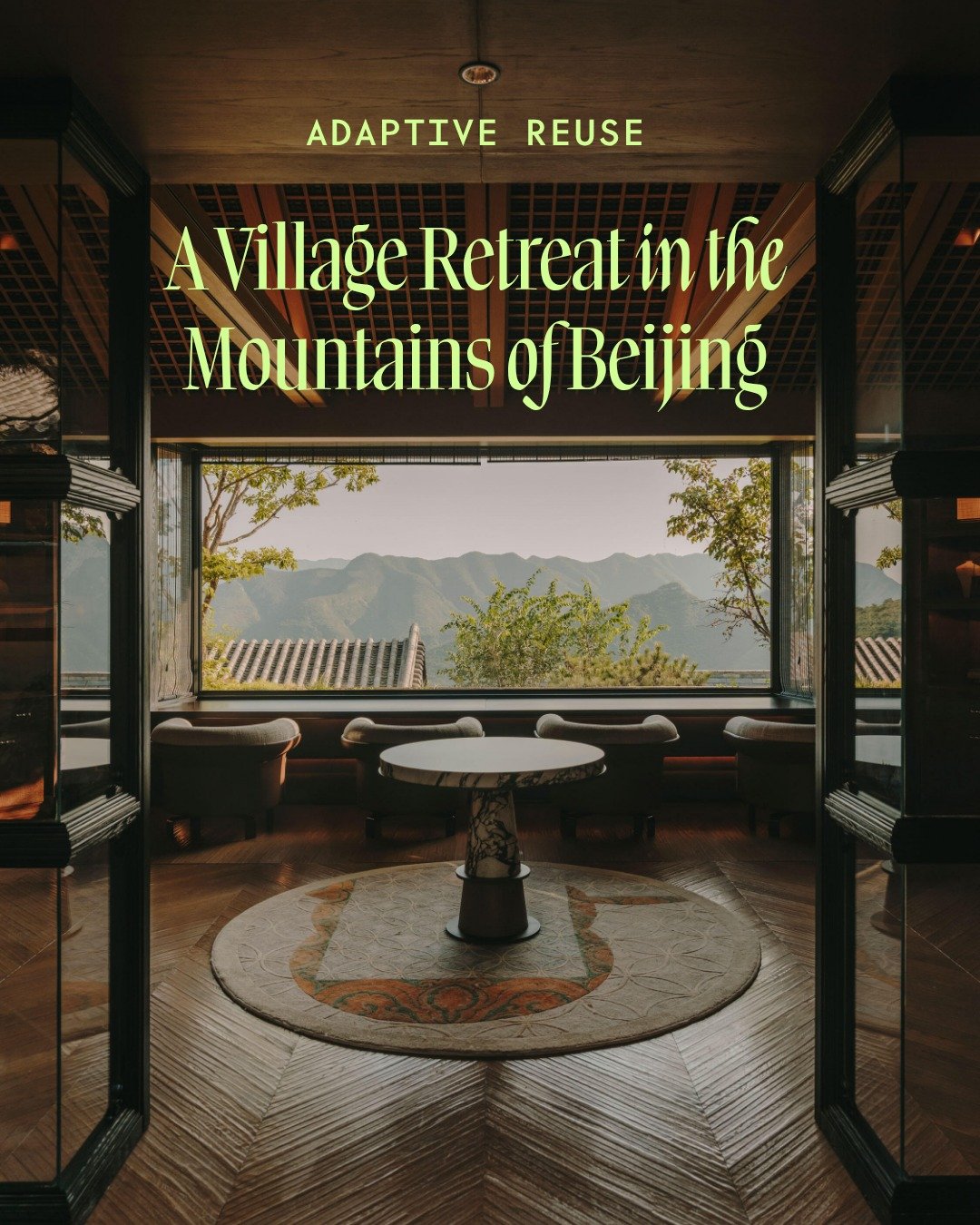 In the Western Hills of Beijing, Xitan Hotel sits beside the 1,700-year-old Tanzhe Temple, transforming a former mountain village into a contemporary retreat. Rather than building anew, the project restores and adapts the original settlement &mdash; 