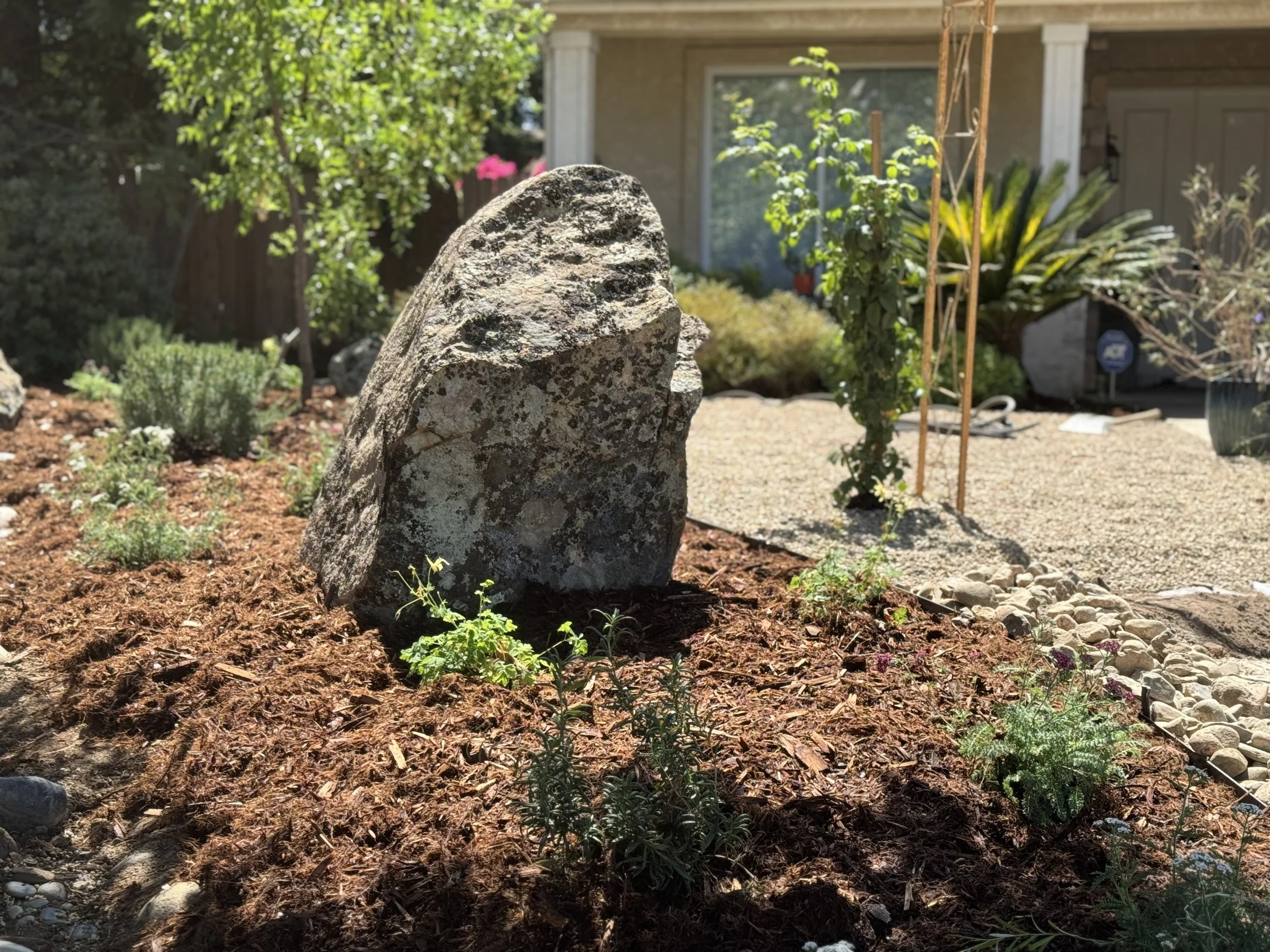 Gravel and Stone Front Entryway