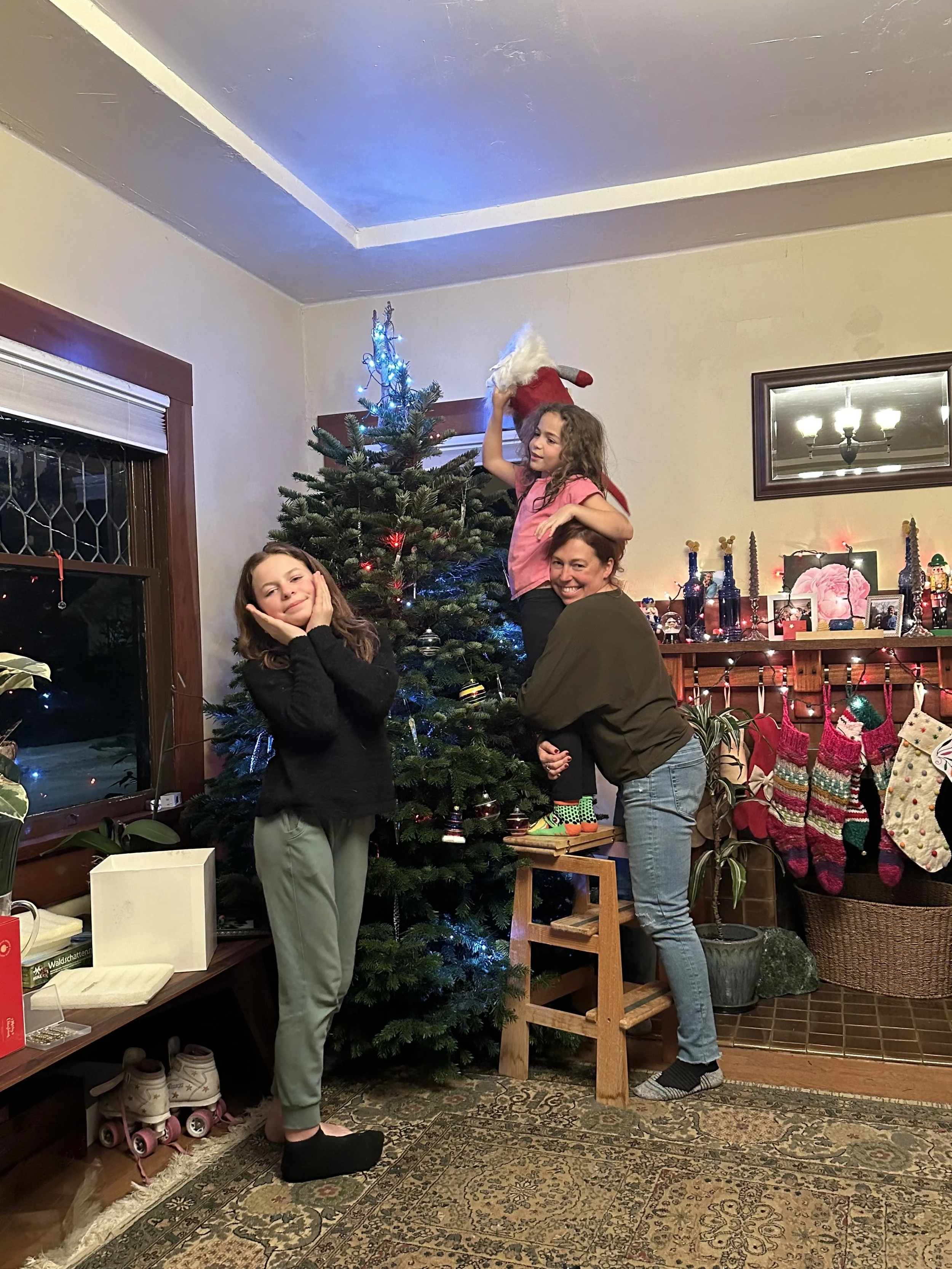 Decorating the tree, December 2023