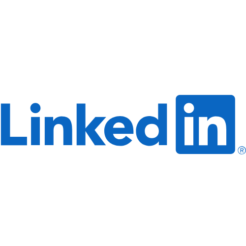 LinkedIn logo with a black background