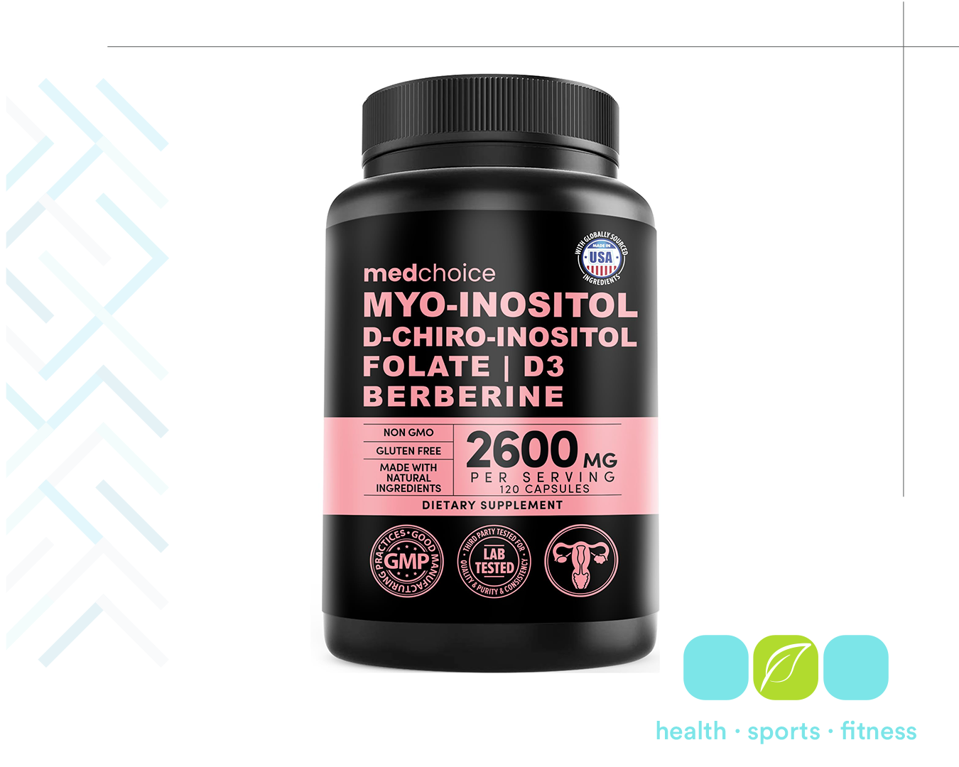 Q 415.00 Inositol+Berberina 120 caps. Regula el equilibrio hormonal, optimiza el metabolismo de la glucosa y aliviar los síntomas del Síndrome de Ovario Poliquístico (SOP). 
