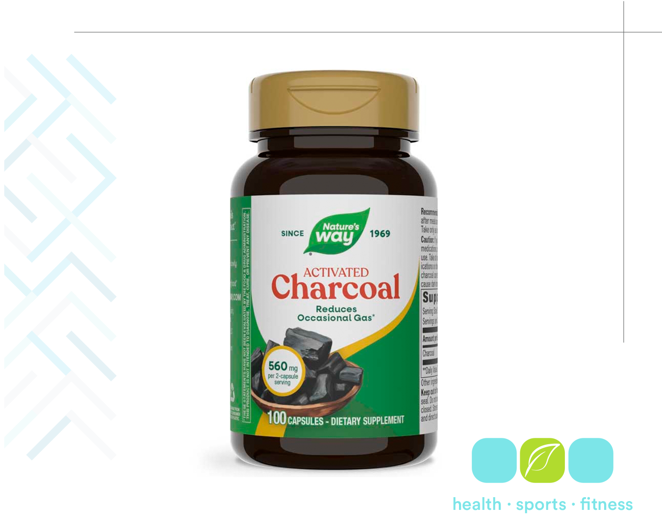 Q 256.00 Activated Charcoal 100 caps. Alivia la hinchazón, la pesadez y los gases ocasionales en el tracto digestivo.