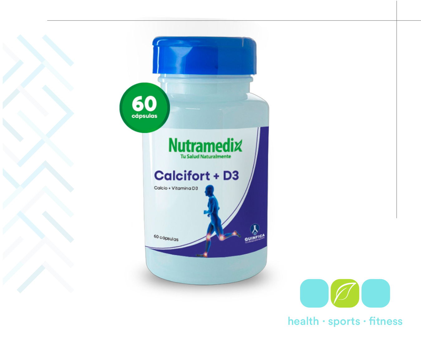 Q 77.00 Calcifort +D3 60 capsulas. Fortalece los huesos y previene la osteoporosis. 