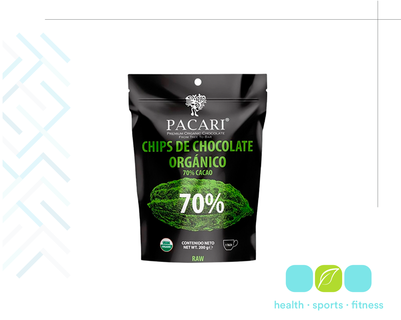 Q 137.00 Chips de chocolate 70% Endulzar o decorar recetas de repostería saludable.