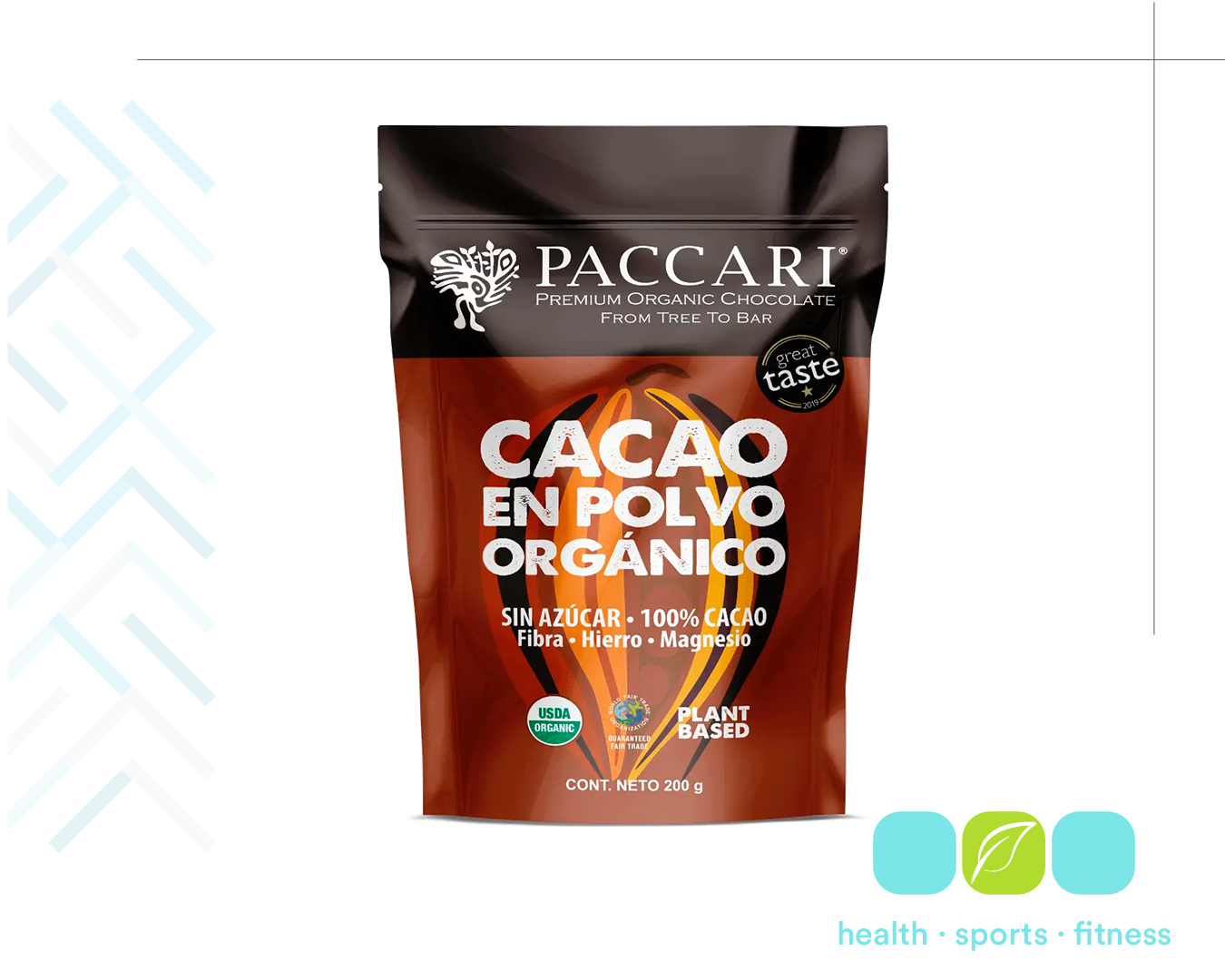 Q 105.00 Cacao en Polvo Orgánico 200gr. Preparar bebidas, repostería o batidos saludables. 