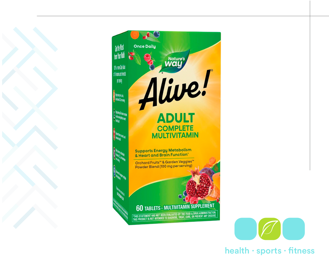 Q 248.00 Alive Daily Energy 60 tabs. Multivitamínico completo de alta potencia para mantener la energía diaria y el bienestar general.