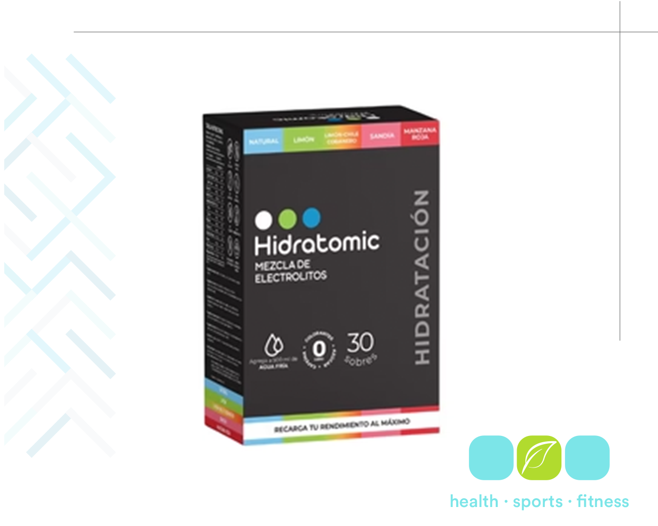 Q 197.00 Hidratomic variedad de sabores,  caja 30 unid, Mantiene una hidratación óptima y repone el balance correcto de electrolitos en el cuerpo. 