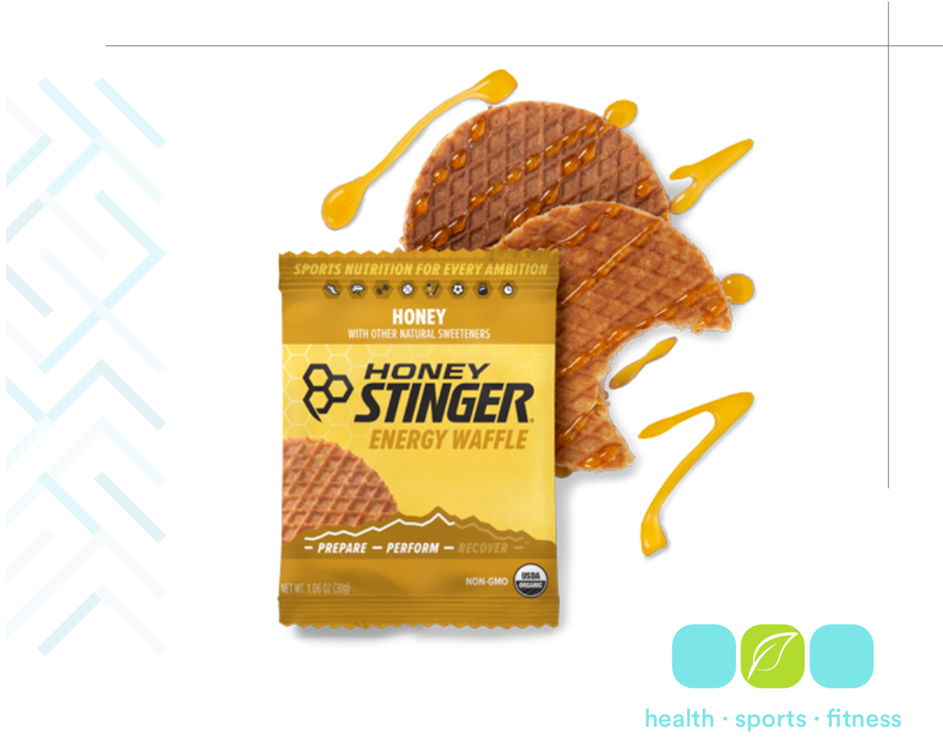 Q 27.00 Waffles honey, Un bocadillo energético cargado de carbohidratos antes o durante el ejercicio.