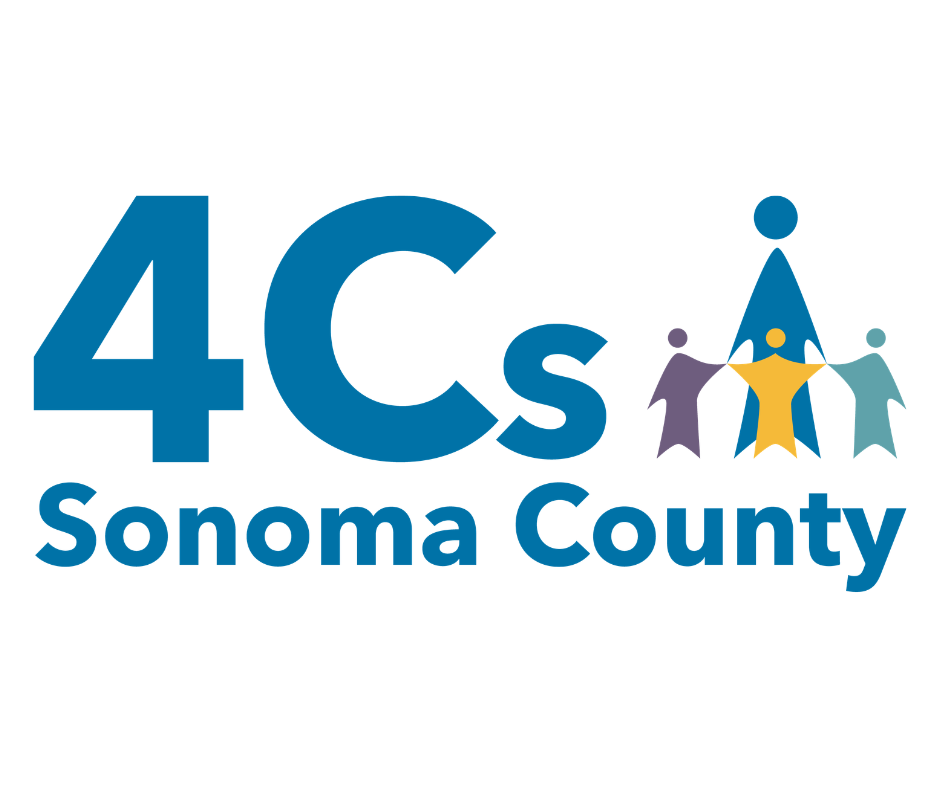 Logo for Sonoma County 4Cs with stylized figures holding hands around a central figure.