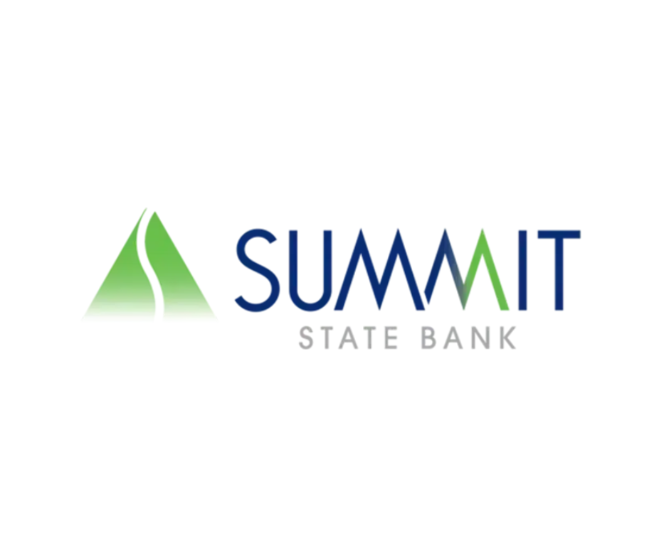 Logo for Summit State Bank with a stylized green mountain and the bank's name in blue and gray text.