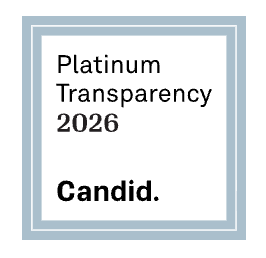Design resembling a certification or award with the text 'Platinum Transparency 2026 Candid.'