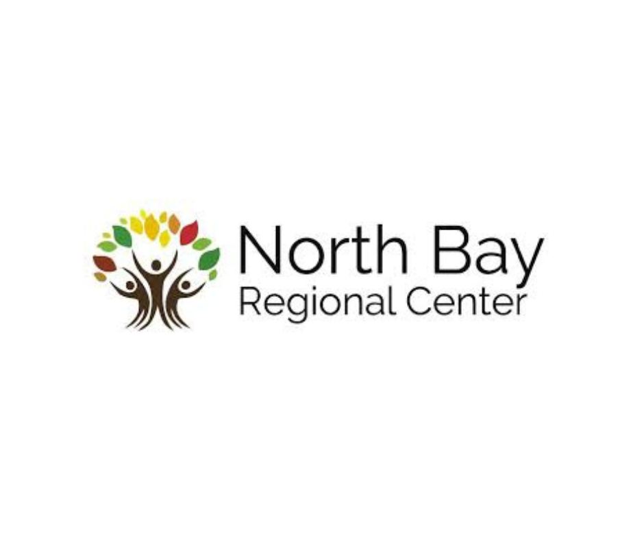 Logo for North Bay Regional Center featuring stylized trees with colorful leaves and simplified human figures incorporated into the tree design.