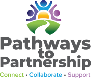 A modern delivery truck with a colorful logo on a clear day, parked on a street.