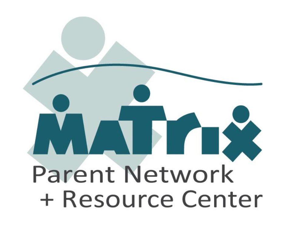 Logo for MATRIX Parent Network and Resource Center with stylized figures and text.