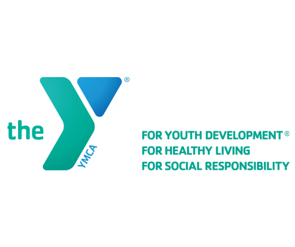 YMCA logo with the text 'the YMCA' and slogans 'For youth development, for healthy living, for social responsibility'.