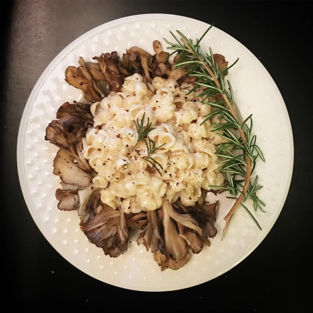 Mac and Mushrooms and Cheese (for Big Kids and Little Kids)