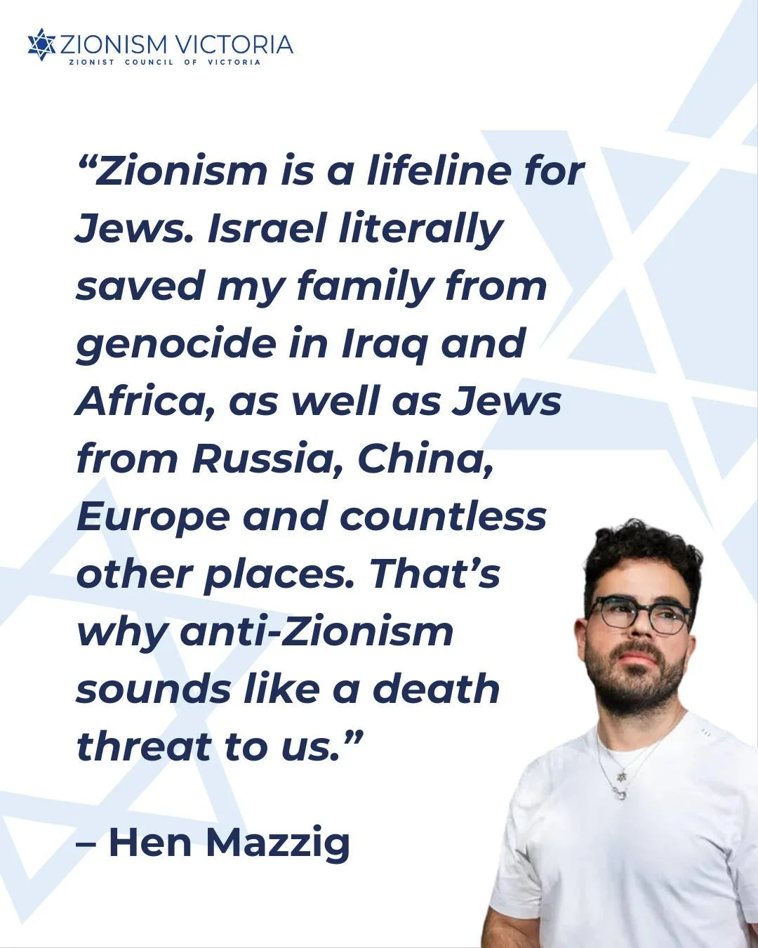 &ldquo;Zionism is a lifeline for Jews.&rdquo;

These words by @henmazzig remind us that for millions of Jews &ndash; including his own family from Iraq and North Africa &ndash; Israel meant survival.

Hen is reiterating that Israel represents the onl