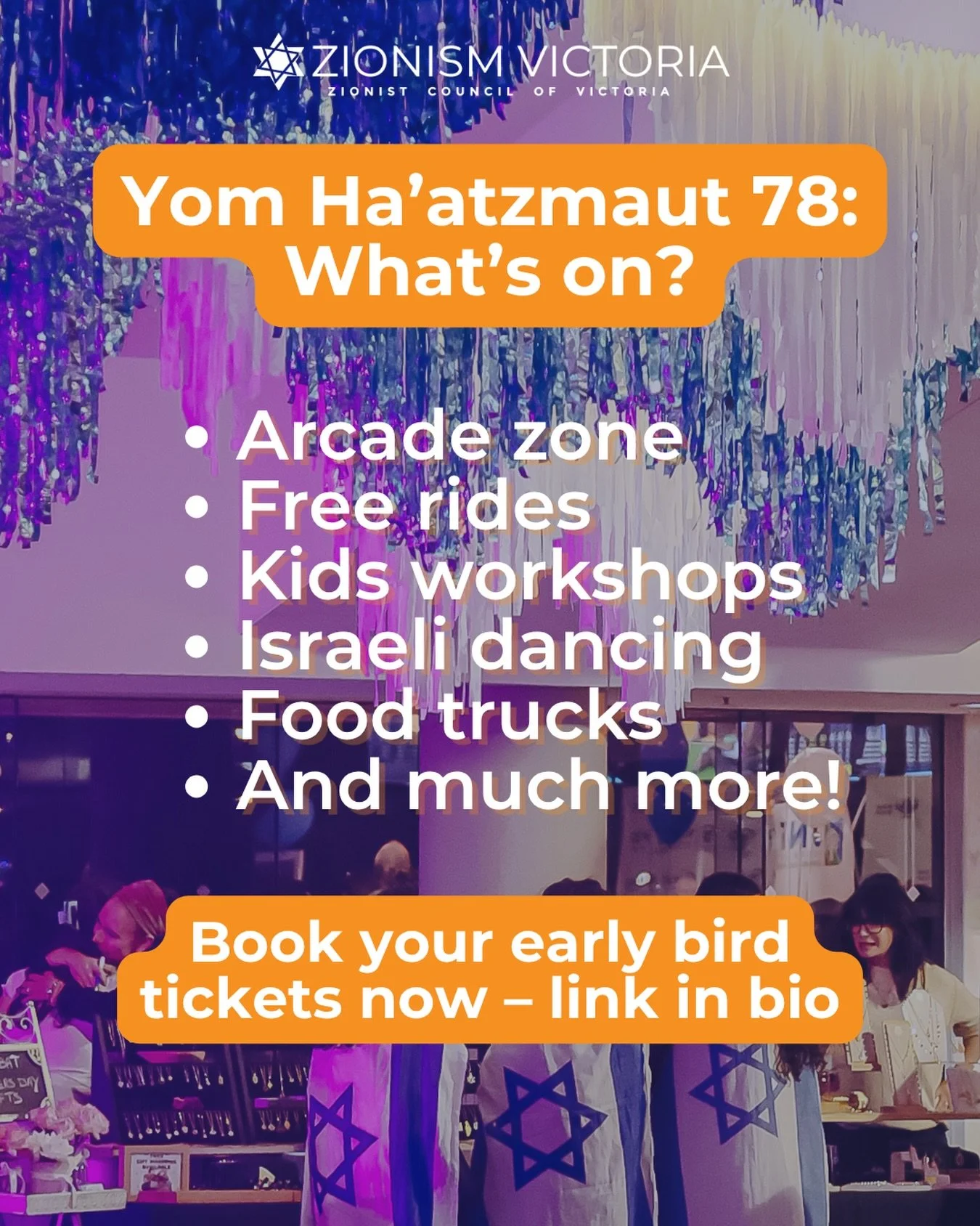 We&rsquo;re celebrating Israel&rsquo;s 78th with a massive tribute to the non-stop spirit of Tel Aviv. From the buzz of the Shuk to the rhythm of the stage, it&rsquo;s going to be bright, bold, and unapologetically blue and white.

Check out what&rsq