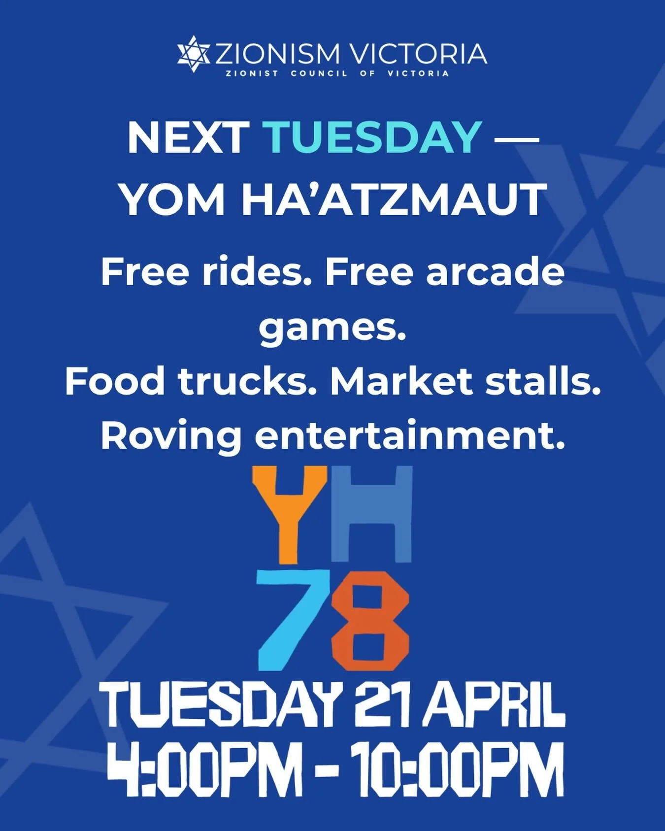 Next Tuesday book now! 

https://collections.humanitix.com/yoms-2026