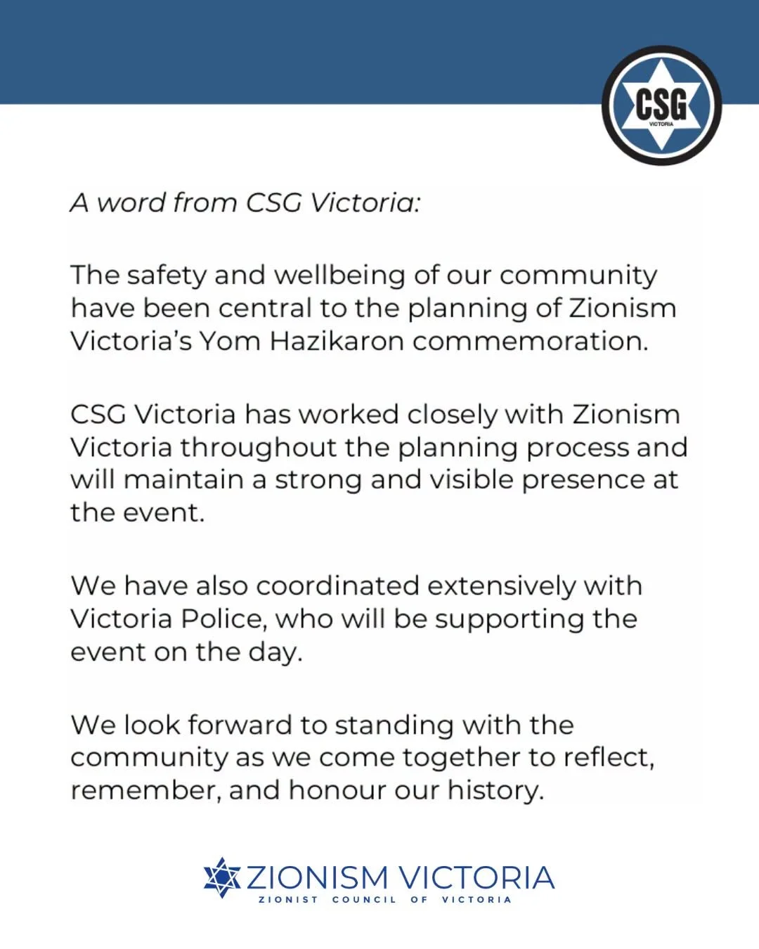 Security is our top priority for tonight and tomorrow&rsquo;s events. Please be aware there will be strong Victoria Police and CSG presence throughout the venue. 

Please follow all instructions from staff and security, and allow extra time for entry