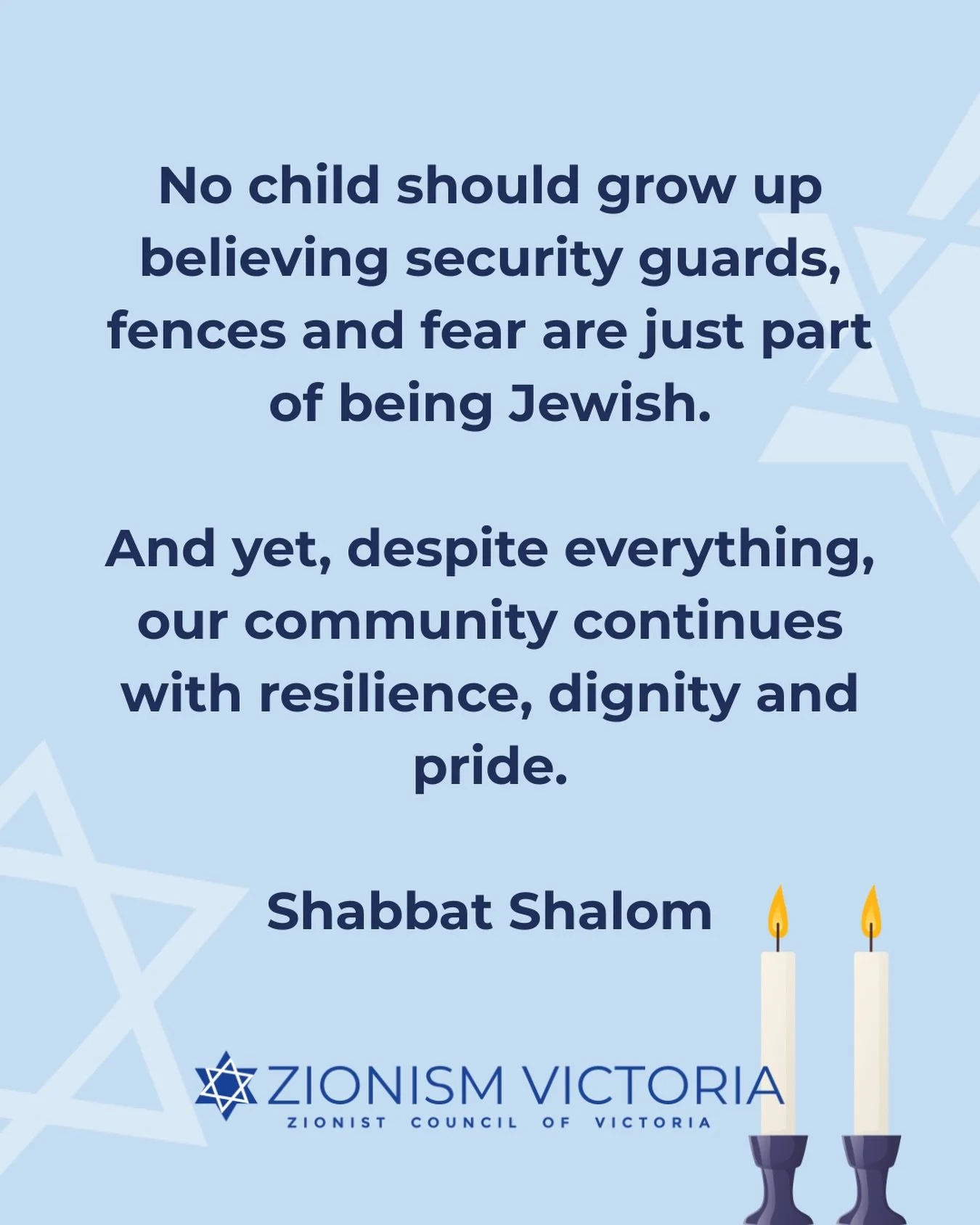After a difficult and emotional week, we head into Shabbat holding both pain and pride.

Proud of the courage shown by Australians - both Jewish and not Jewish - who chose to speak up and share their truth.

Shabbat shalom.