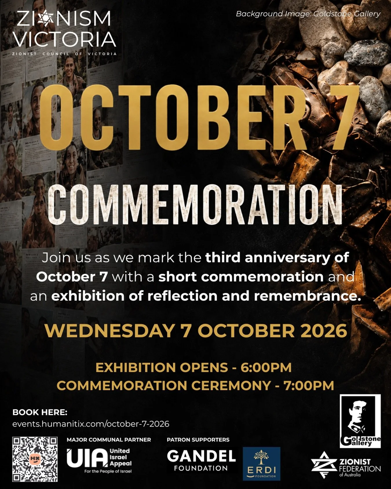 Three years on, we remember.

On Wednesday 7 October, our community will come together for a powerful evening of remembrance, reflection and resilience.

At the heart of the evening is a moving exhibition bringing together photography, film and artwo
