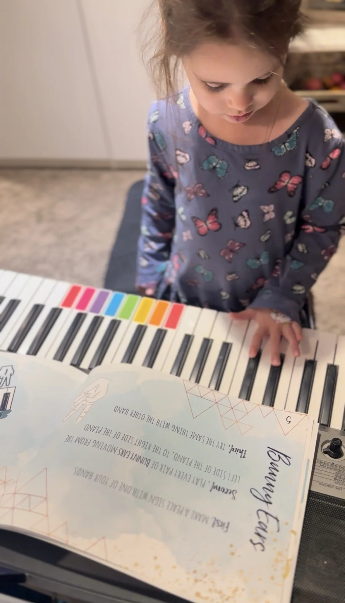 3 Mini Mozarts Piano Level One Cat Alison Seipp Preschool Piano Lessons Rainbowkeys View of Bunny Ears Keyboard.jpeg