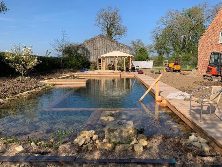 A project we&rsquo;re still proud of.
From groundworks to the finishing touches &mdash; a full transformation brought to life.
Bespoke natural pool, landscaping &amp; oak-framed garden building.
#Landscaping #NaturalPool #OutdoorLiving #GardenDesign 