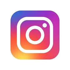 Instagram logo with a colorful gradient background.