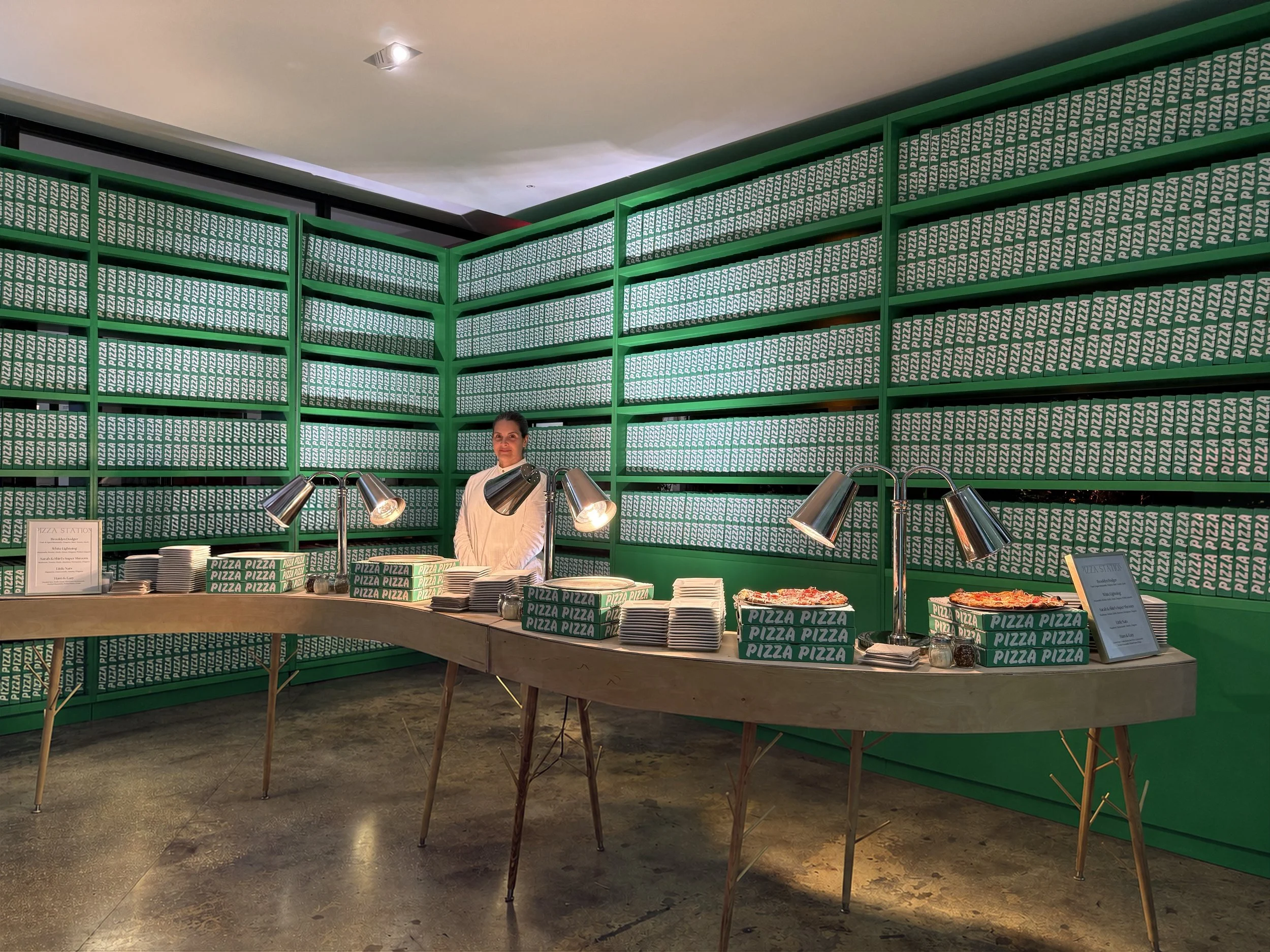 Bank of America Art Basel pizza station with Jon & Vinny at the Rubell Museum