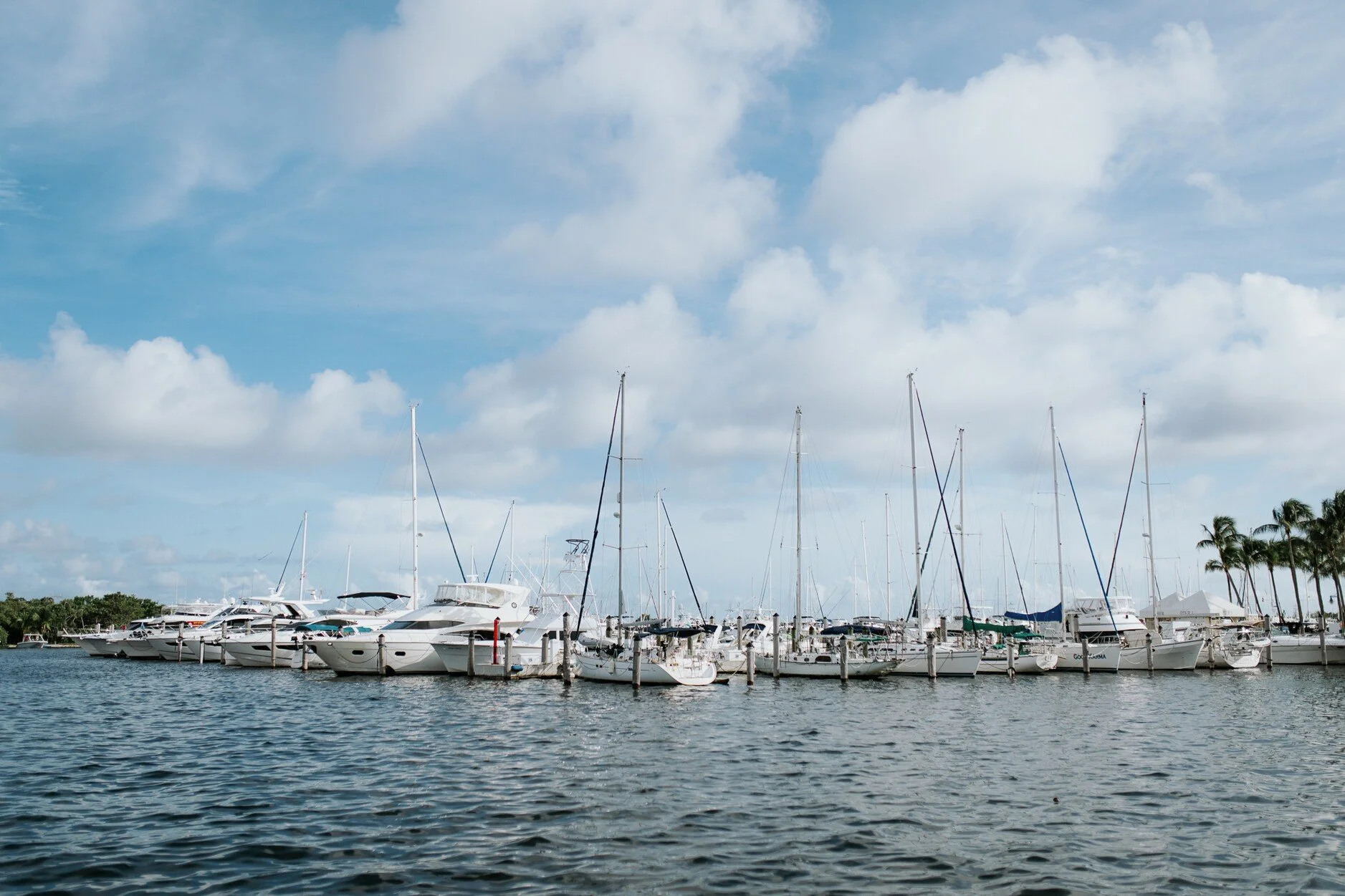 Marina and waterfront views beside The Hangar at Regatta Harbour in Coconut Grove.